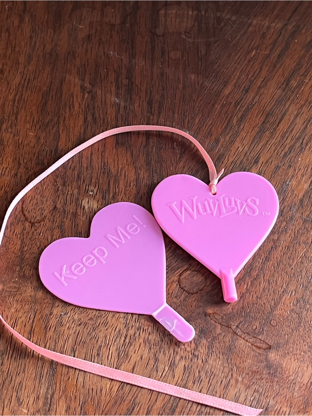Pink purple Heart plastic accessory for a vintage Wuv Luvs interactive pet toy